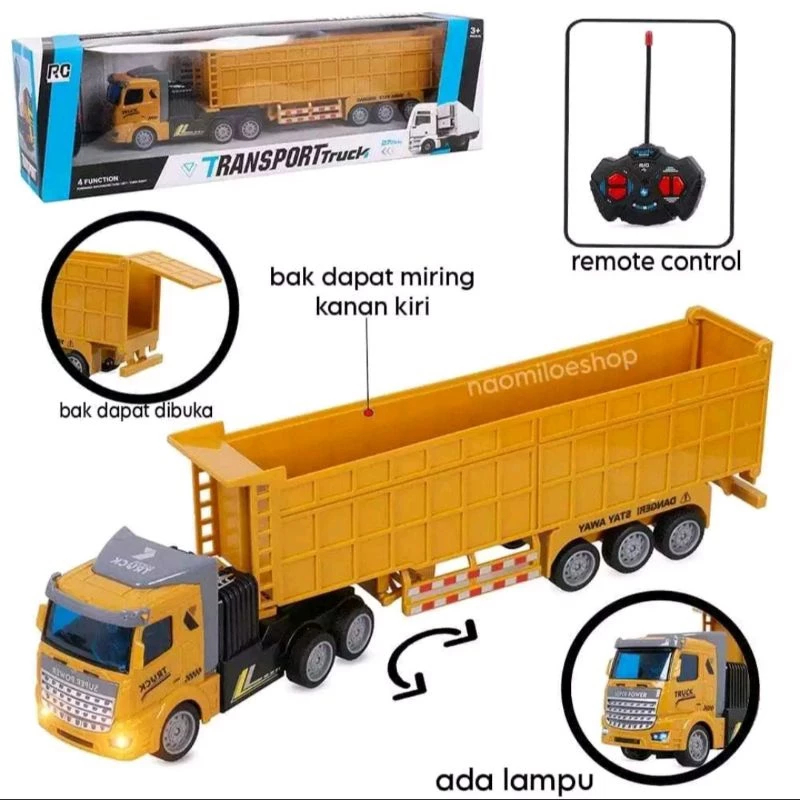 MAINAN RC TRUK BAK TERBUKA TRAILER MOBIL REMOTE CONTROL TRUCK KONTAINER BATERAI CAS 12 RODA TRUK MUA
