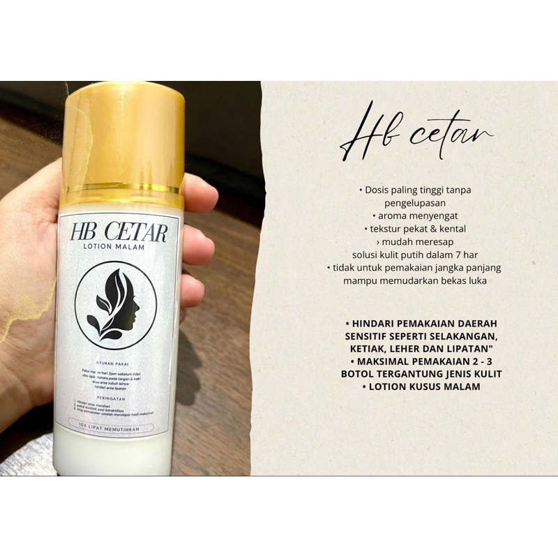 hb cetar pemutih cepat tanpa penglupasan