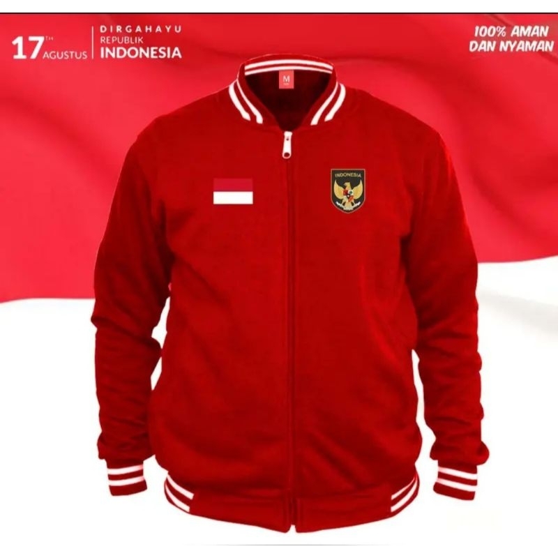JAKET GARUDA INDONESIA JAKET TIMNAS VARSITY BASEBALL