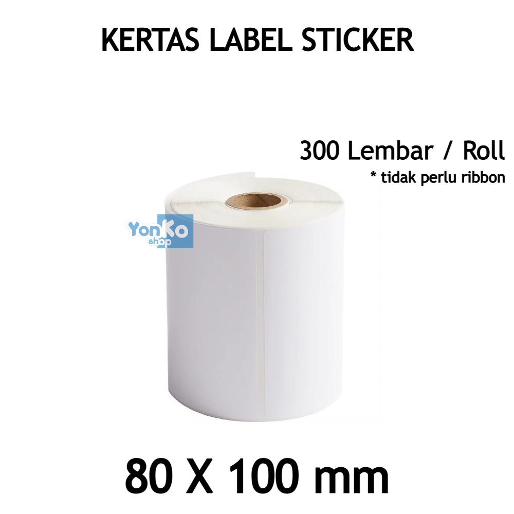 

Kertas Thermal Label Barcode Paper 80x100mm / 78x100mm Kertas Sticker Label Thermal 80*100mm / 78*100mm 1 Roll 300 Lembar Tidak pakai ribbon