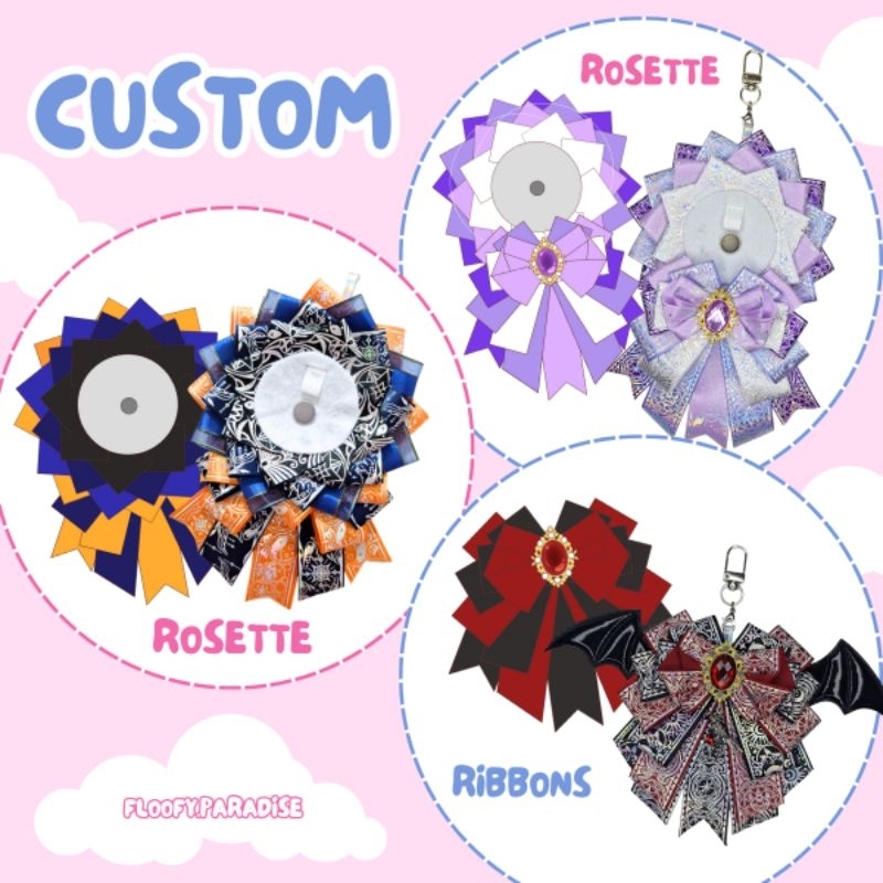 [TERIMA CUSTOM] Rosette badge pin keychain Ita Bag Tas Display Pin Aksesoris Jepang
