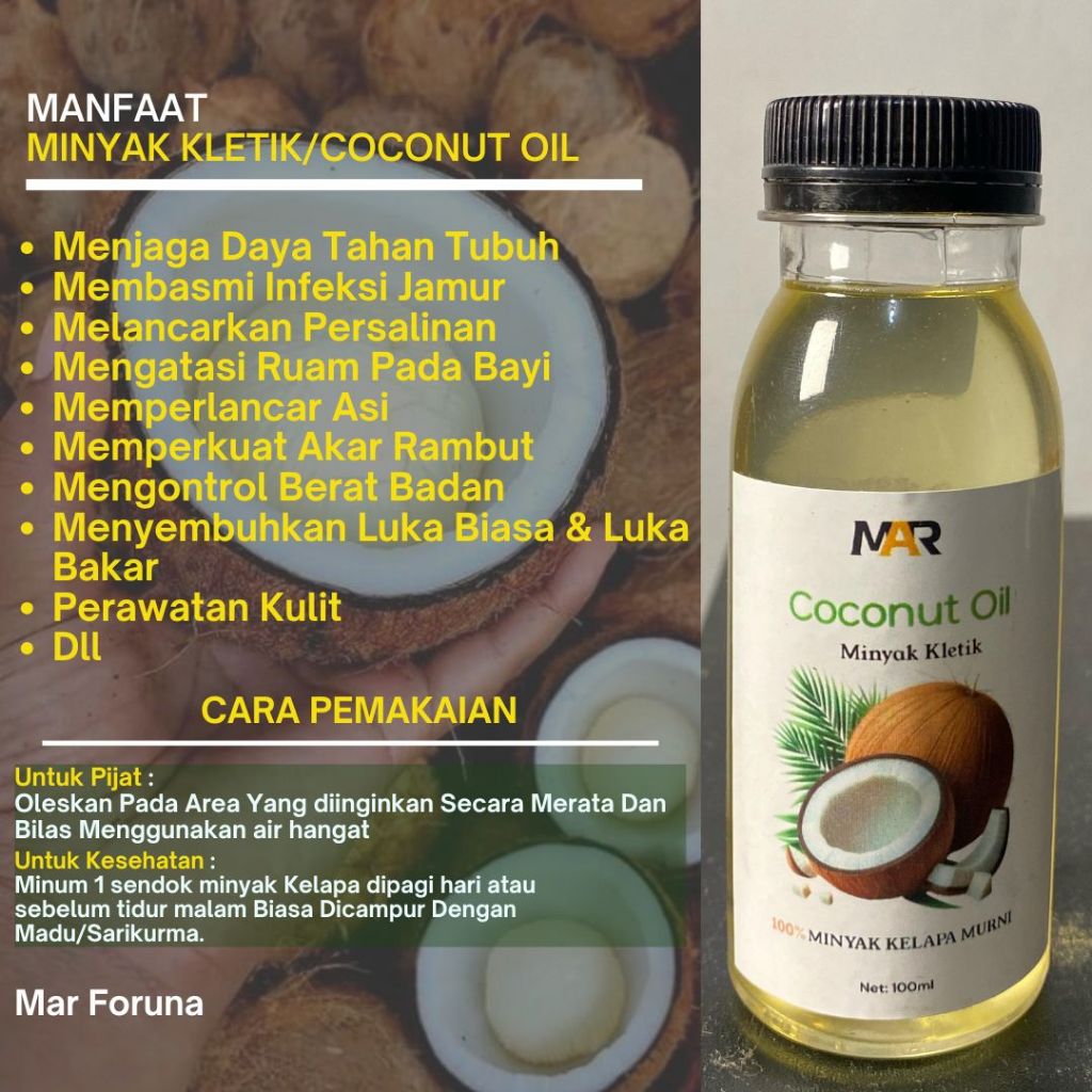 

Minyak Kelapa Murni Premium Coconut Oil Minyak Kletik/Klentik 100% Original