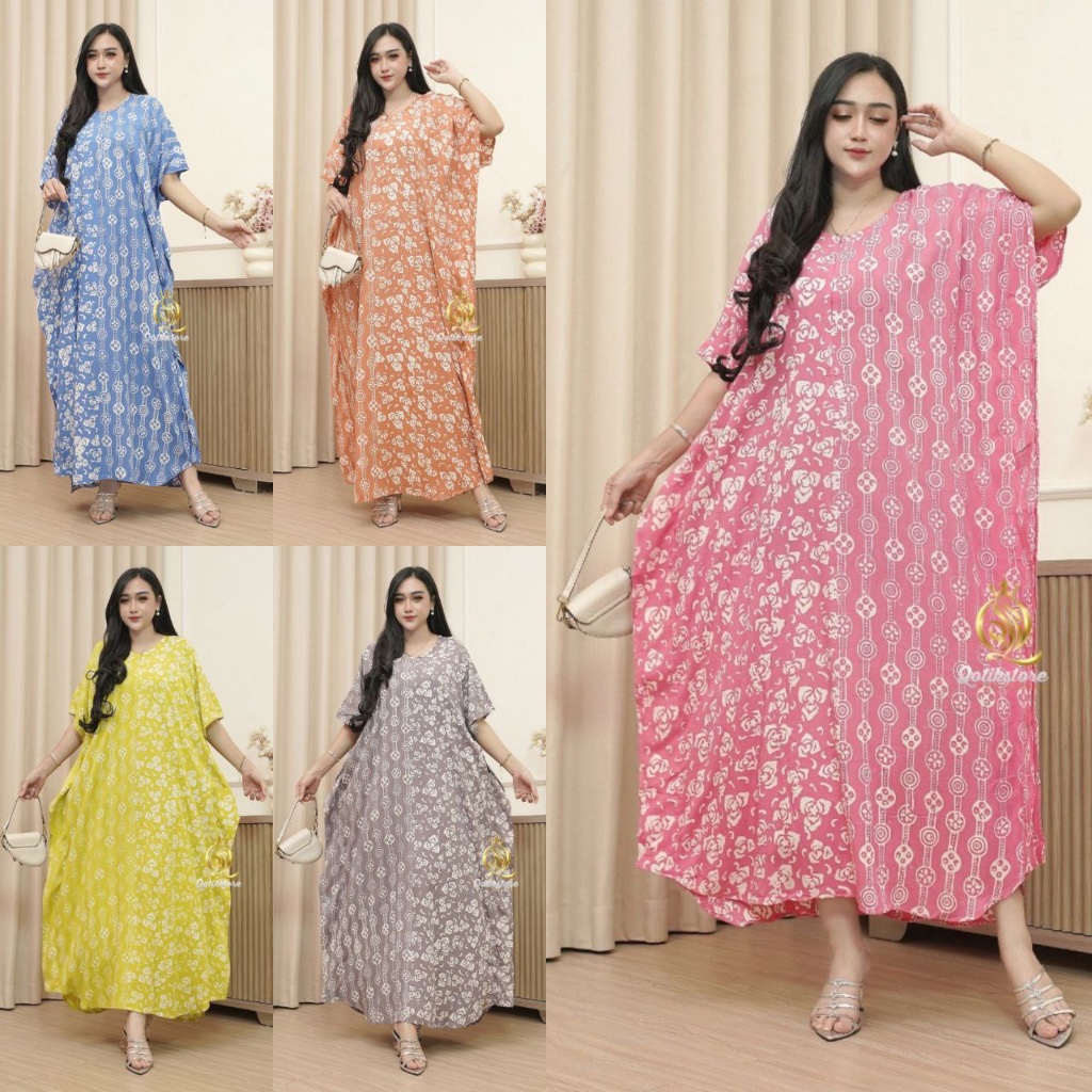 Daster Lowo Kalong Batik Cap Rayon Premium Tebal Longdress Cap Malaman Jumbo LD 140cm Warna Soft