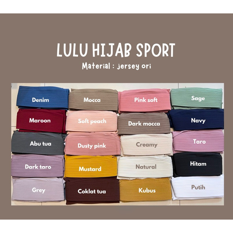 Bergo Sport Lulu Hijab Olahraga Hijab daily Hijab jersey Hijab Kecil Hijab Jersey Ori