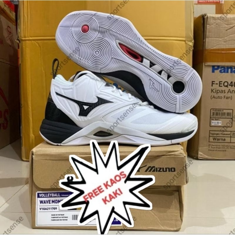 Sale Sepatu Voli Volly Volley Voly Mizuno Wave Momentum 2 Mid Original Bonus Kaos Kaki