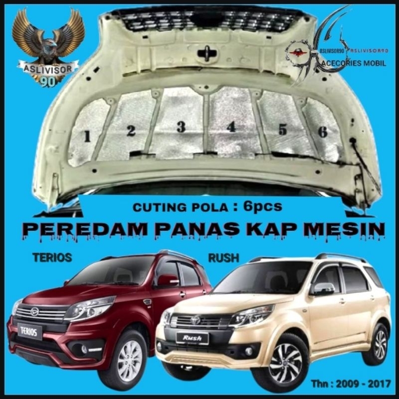 Peredam Panas Kap Mesin Mobil TERIOS / RUSH Thn 2009 - 2017