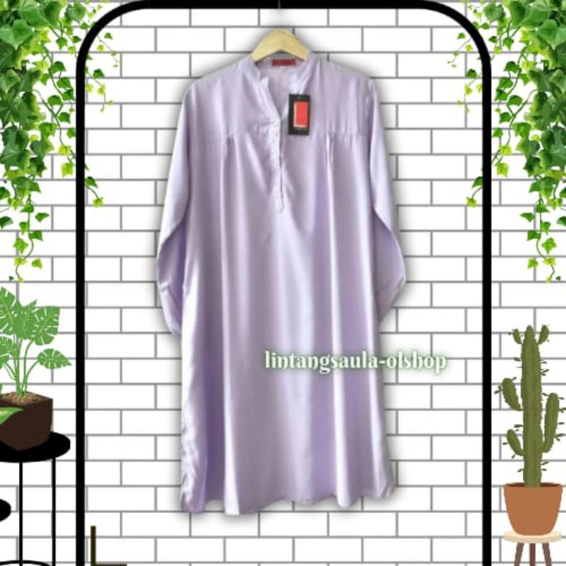 Tunik polos rayon jumbo Lilac