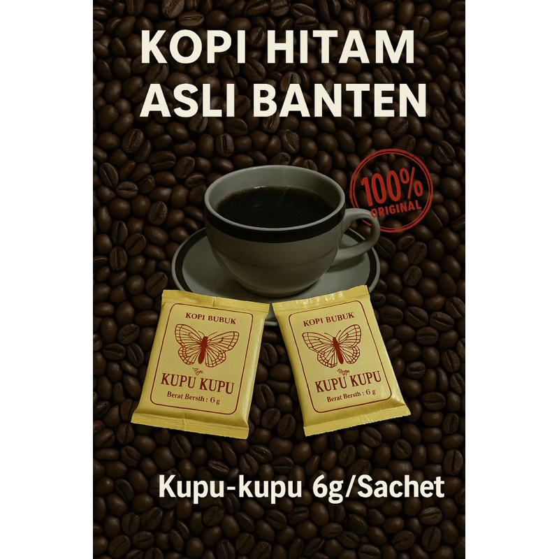 

kopi 20 sachet (PerPAk) kopi kupu kupu khas Rangkasbitung Lebak Banten