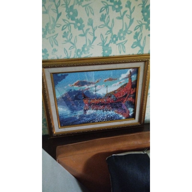

canvas diamond painting tema kapal