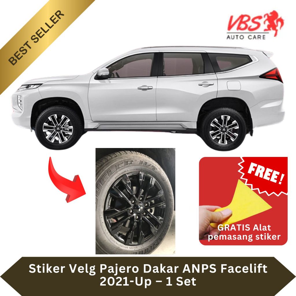 Stiker Velg Pajero Dakar ANPS Facelift 2021-Up – 1 Set Bahan Khusus Otomotif