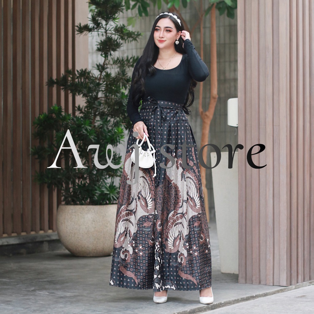 Rok Batik Wanita Panjang Bahan Katun Model Payung Rempel