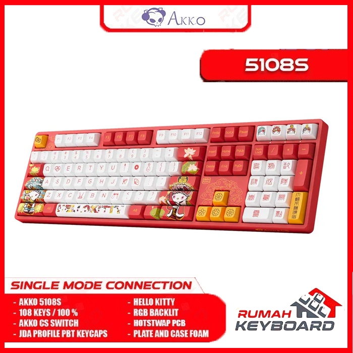 AKKO 5108S - 100% - RGB - Hello Kitty - Mechanical Keyboard