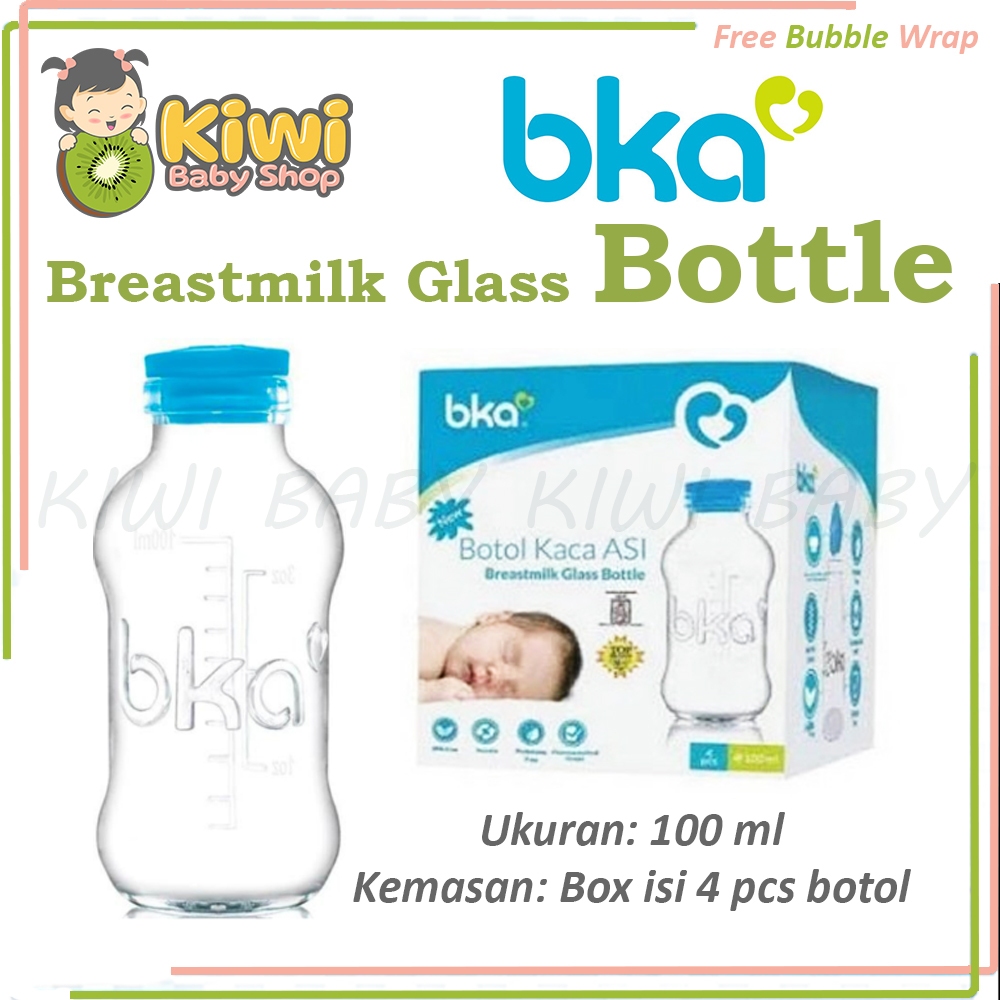 BKA Breastmilk Glass Bottle 100ml Isi 4