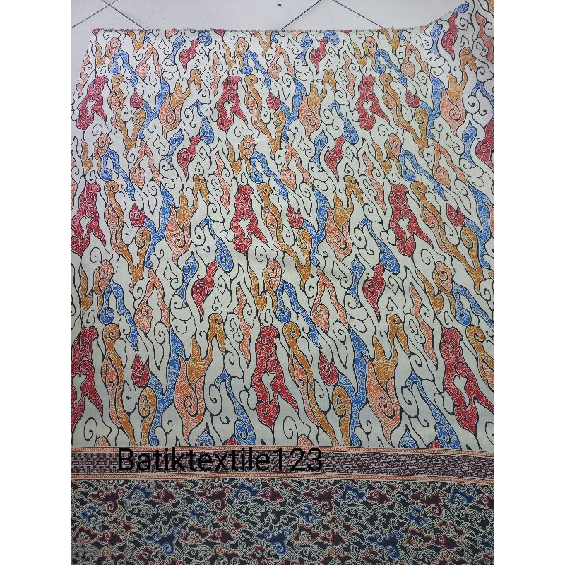 kain meteran Bahan batik sutra silk/halus motif Mega mendung