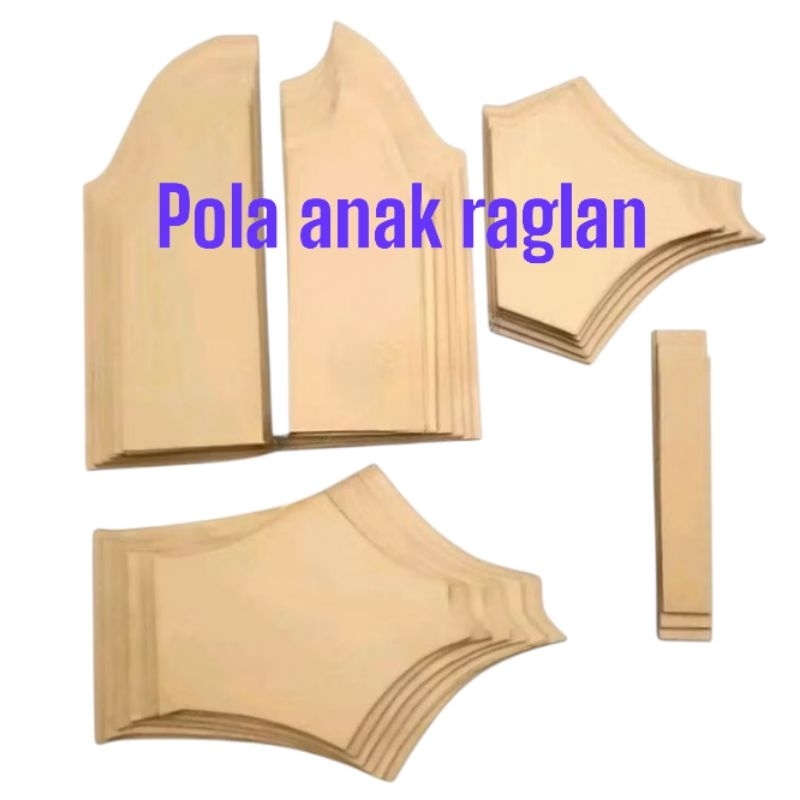 POLA KAOS RAGLAN ANAK (BERISI 6 UKURAN)