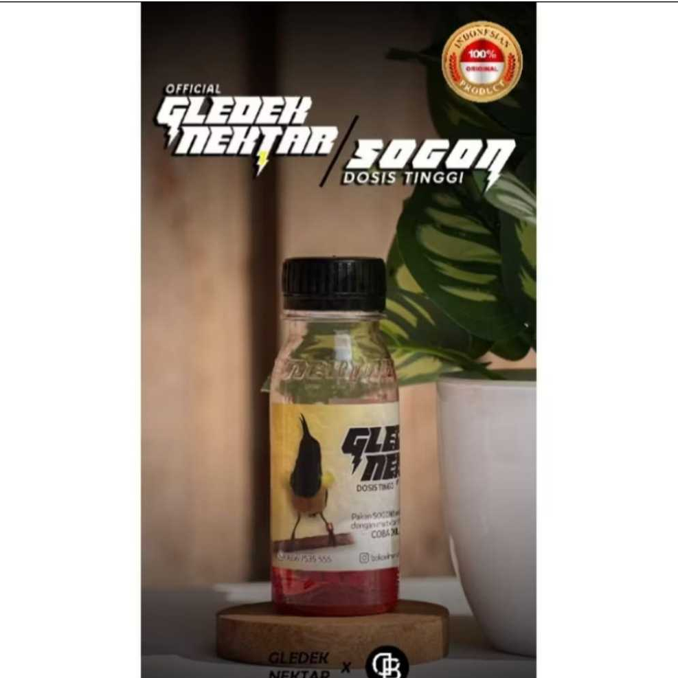 GLEDEK NEKTAR ( BOTOL 1/2 MERAH) PAKAN MAKANAN SOGON KOLIBRI