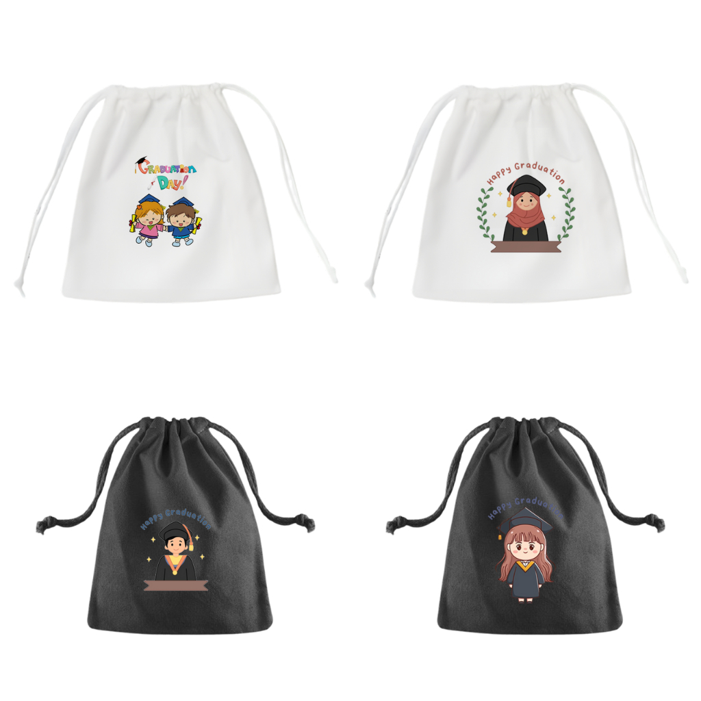 

Tas Pouch Bag Kecil Happy Graduation Tas Kado Hadiah Wisuda Lucu Souvenir Kelulusan Sekolah Kuliah