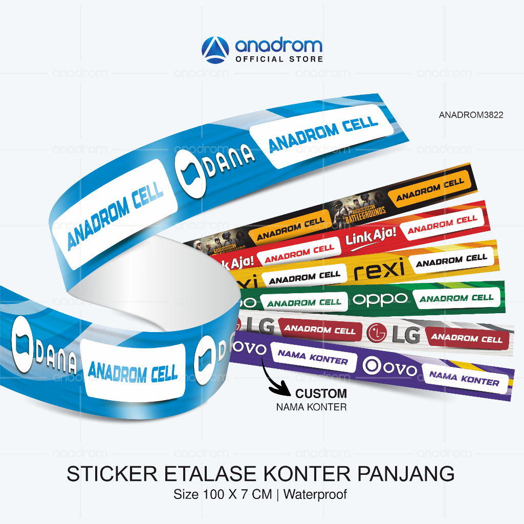 

Sticker Etalase Konter Panjang Size 100x7 Cm Shape Versi 3 | Sticker Kaca Etalase | Anadrom 3822