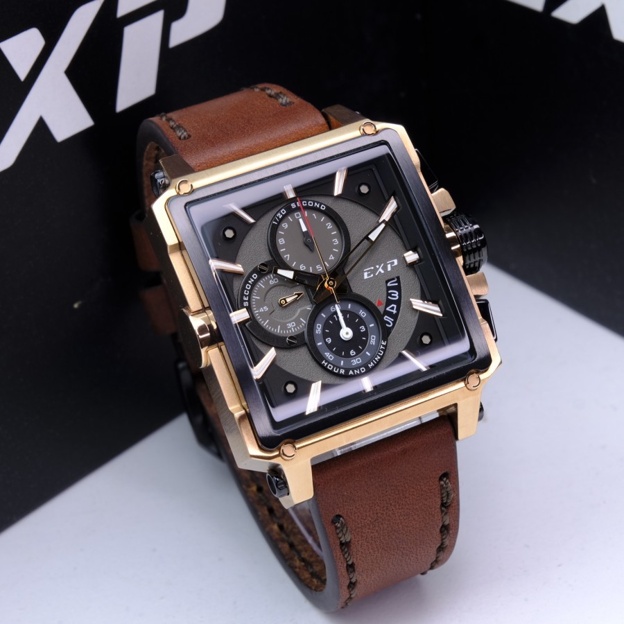 JAM TANGAN PRIA EXPEDITION E6618 E 6618 6618 LEATHER ORIGINAL. GARANSI RESMI 1 TAHUN