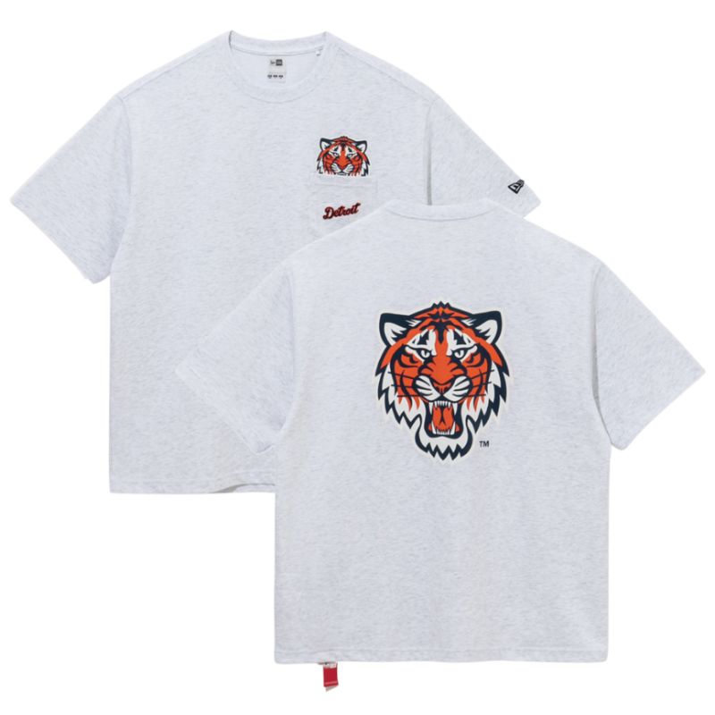 T-Shirt New Era Cap Detroit Tigers Felt Pocket Original