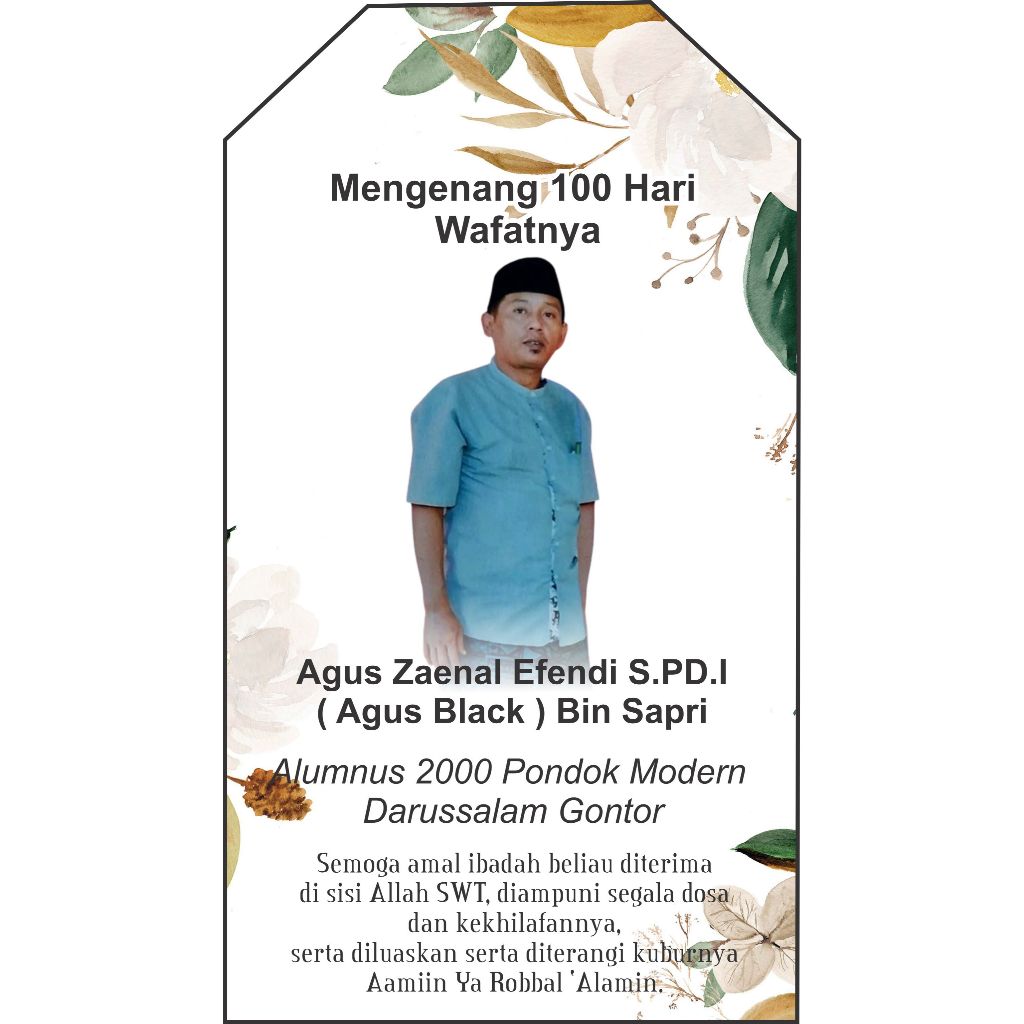 Hangtag tahlil gantungan tahlilan ucapan memperingati 40 hari, 100 hari, 1000 hari, 1 tahun souvenir