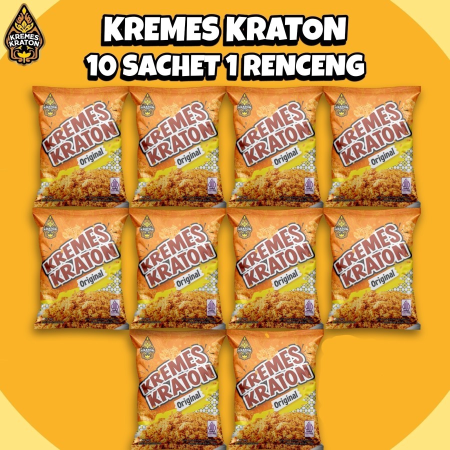 

Kremes Kraton Sachet - (1 Renceng isi 10 Sachet) Original, Pedas Daun Jeruk, Sapi Panggang