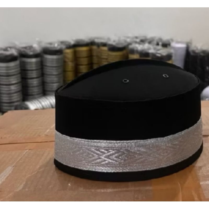 SONGKOK BUGIS PITA SILVER PREMIUM ANAK & DEWASA