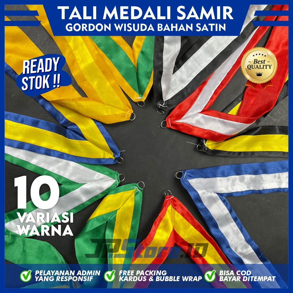 Tali Medali Satin Siap Pakai - Kalung Medali Wisuda - Tali Medali Samir