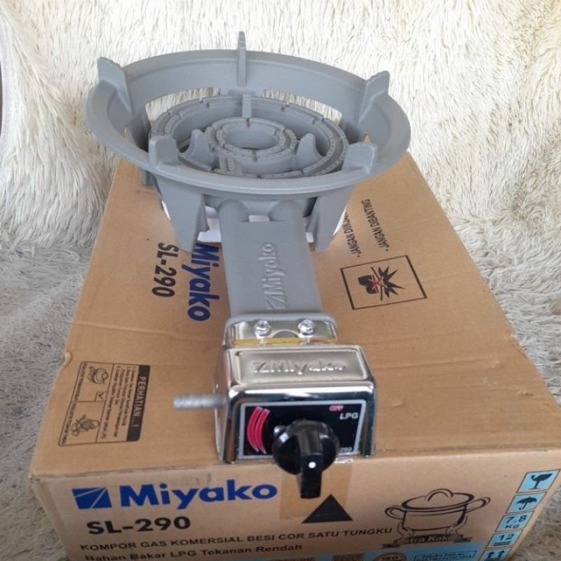 Kompor gas 1 tungkuCocok buat masak besarTekanan rendah Merk MiyakoSeri SL 290Diameter 34,5 cmpanjan