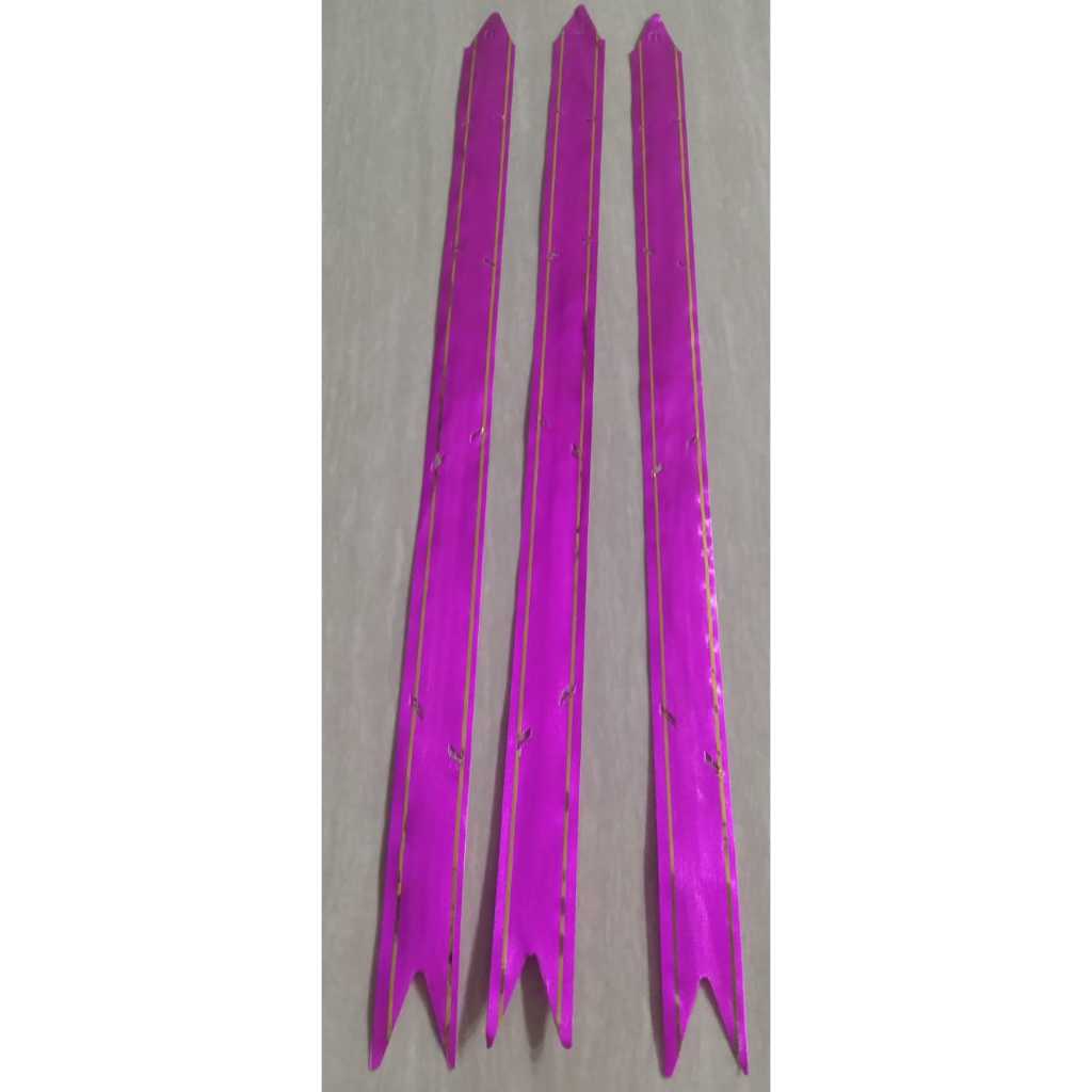 

Pita Tarik LIS EMAS Hiasan Parcel / Pita Serut Ukuran 23 Warna Rose Red Jual Perpcs