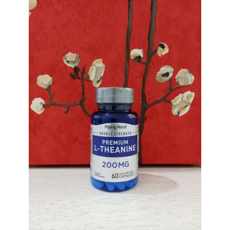 Pipingrock premium L-Theanine 200mg 60 kapsul Theanine 200 mg piping rock