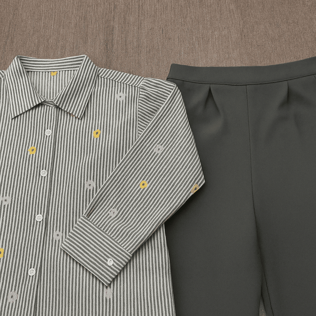 Setelan Kemeja Katun dan Celana Kulot One Set Kemeja Kulot Dewasa Super Murah