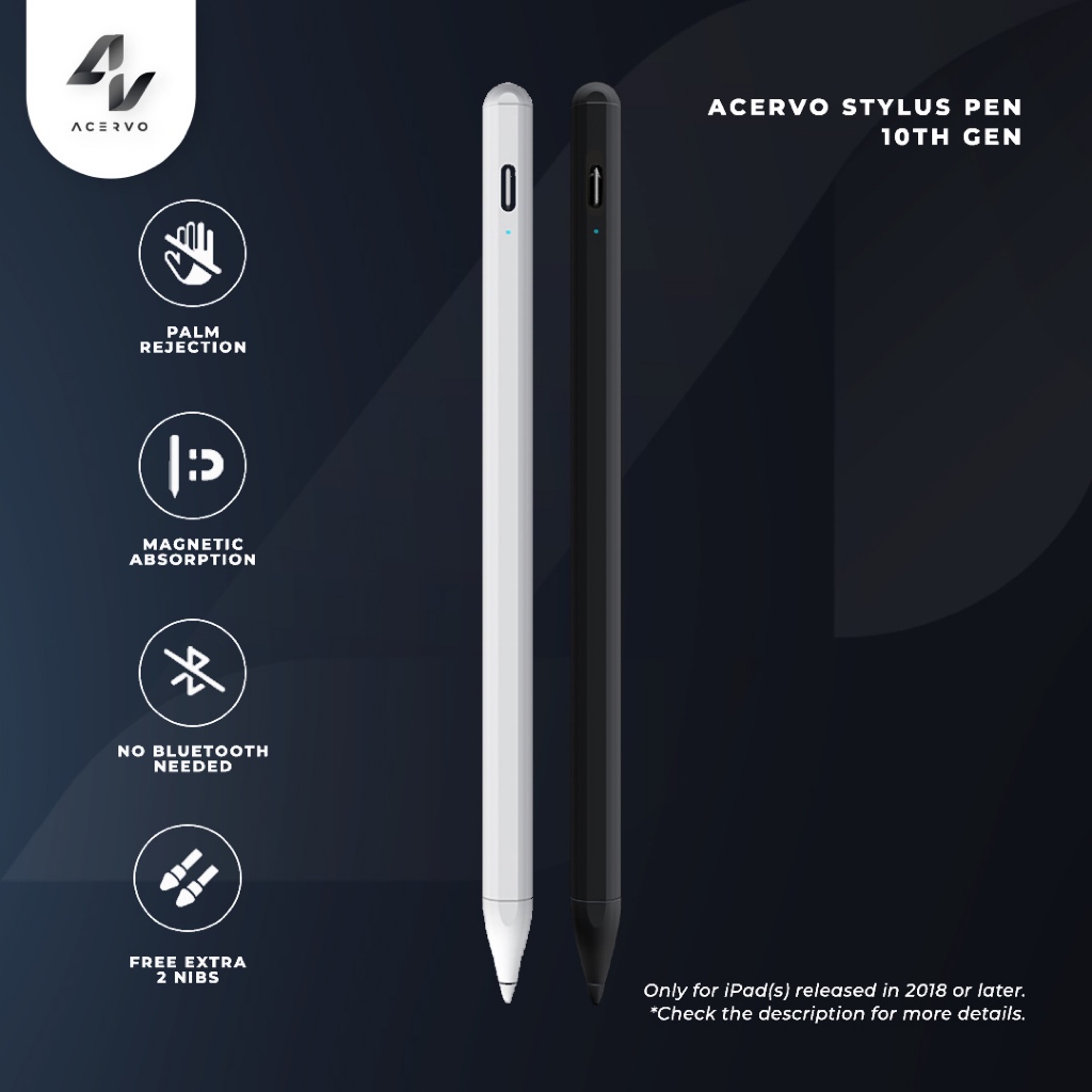 Acervo Apple Pencil Series 10th Gen / Stylus Pen Palm Rejection Compatible for iPad Mini 6 / iPad Ge