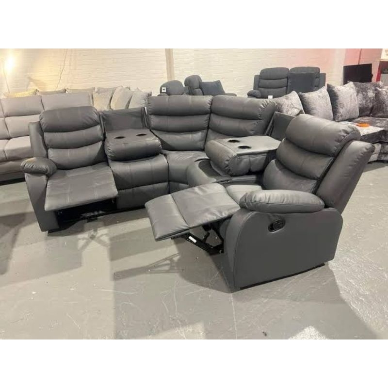 sofa rc ruang tamu recliner bed kulit dacron kursi sudut leter u