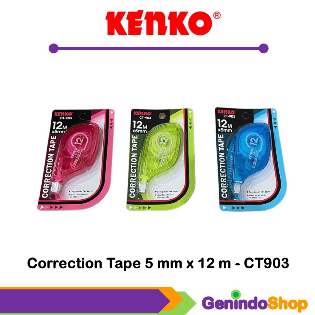 

Tipe X / Correction Tape Kenko CT-903 (5 mm x 12 m)