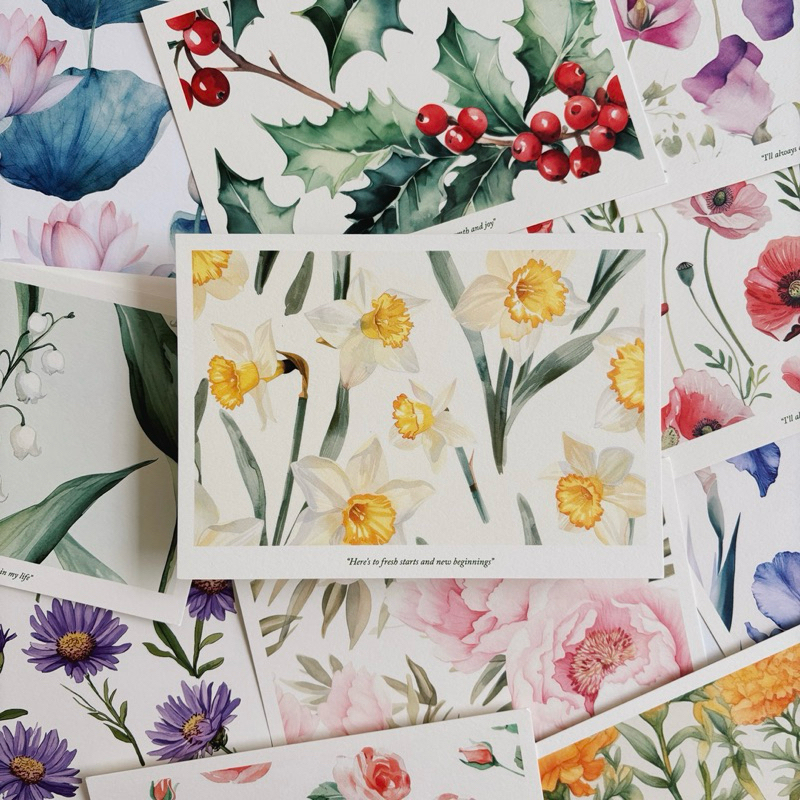 

Flower Postcard A6 / Flower language / Kartu Ucapan / Greeting Card / Gift Card