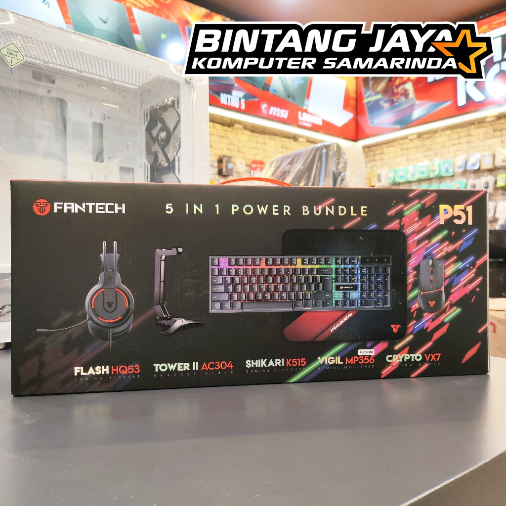 Gaming Gear Combo P51 FANTECH 5 in 1 Keyboard/Mouse/Headset/Stand/Mousepad