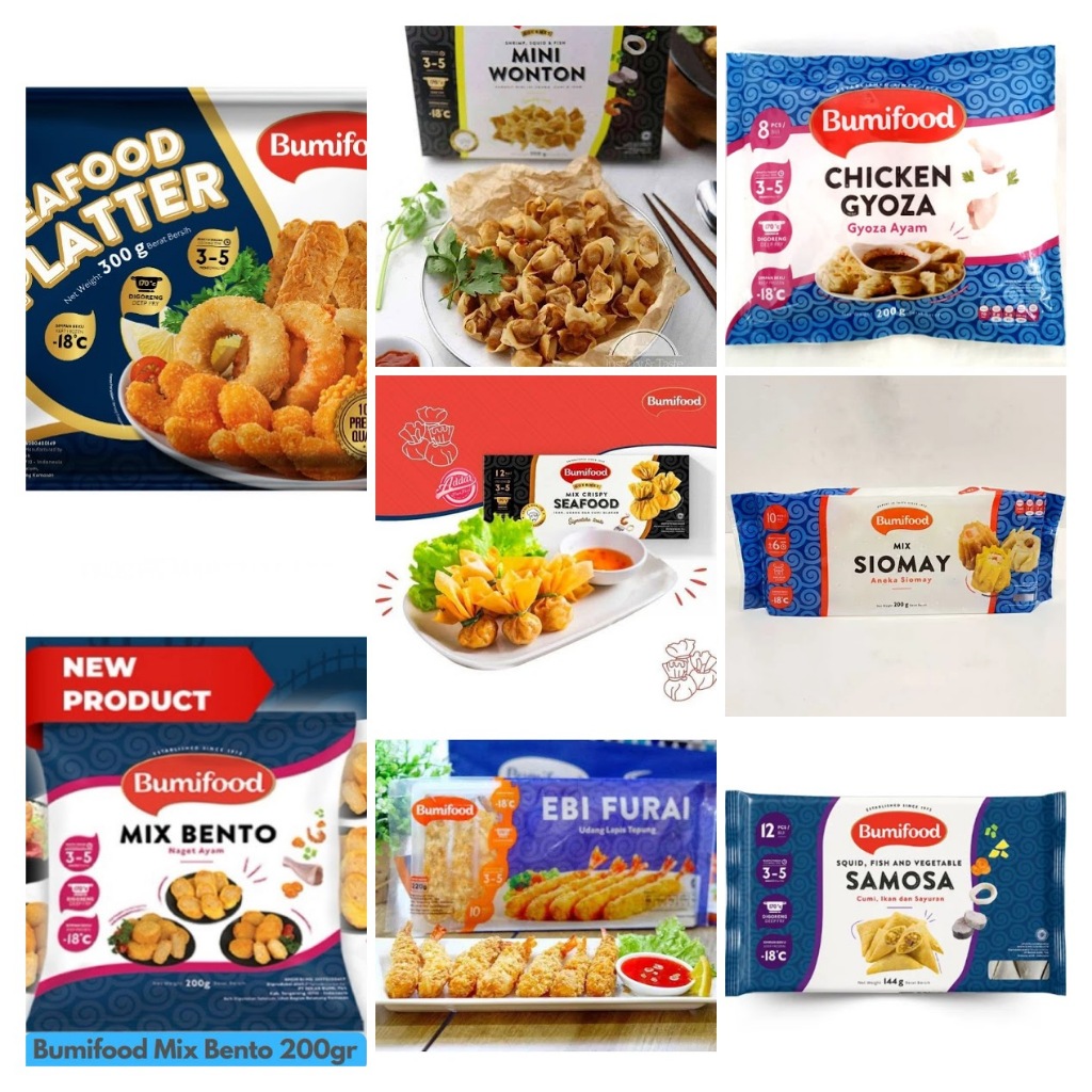 

BUMIFOOD Frozen Produk – Chicken Gyoza, Ebi Furay, Wonton, Bento, Seafood Platter, Samosa, Siomay