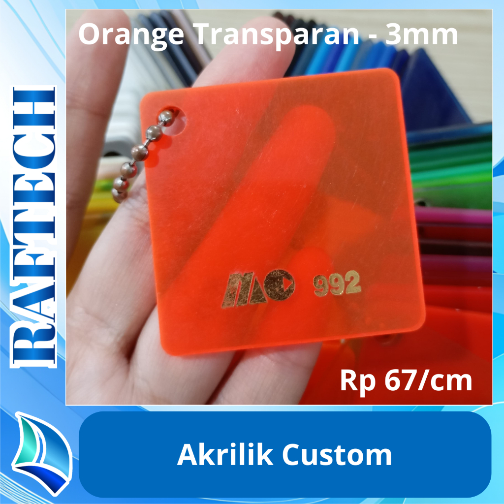 

Akrilik Custom 3mm Orange Transparan Acrylic 3 mm Laser Cutting Marga Cipta