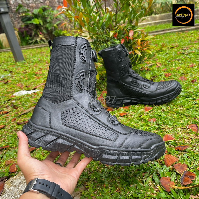 Sepatu Pdl Tali Putar Hitam Doff Tni Polri Security Satpam Outsole Anti Licin
