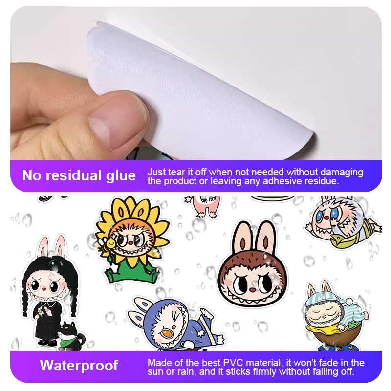 

Monster LABUBU Stiker ins Stiker Kartun Aesthetic Stiker Anti Air Stikers Berperekat Waterproof