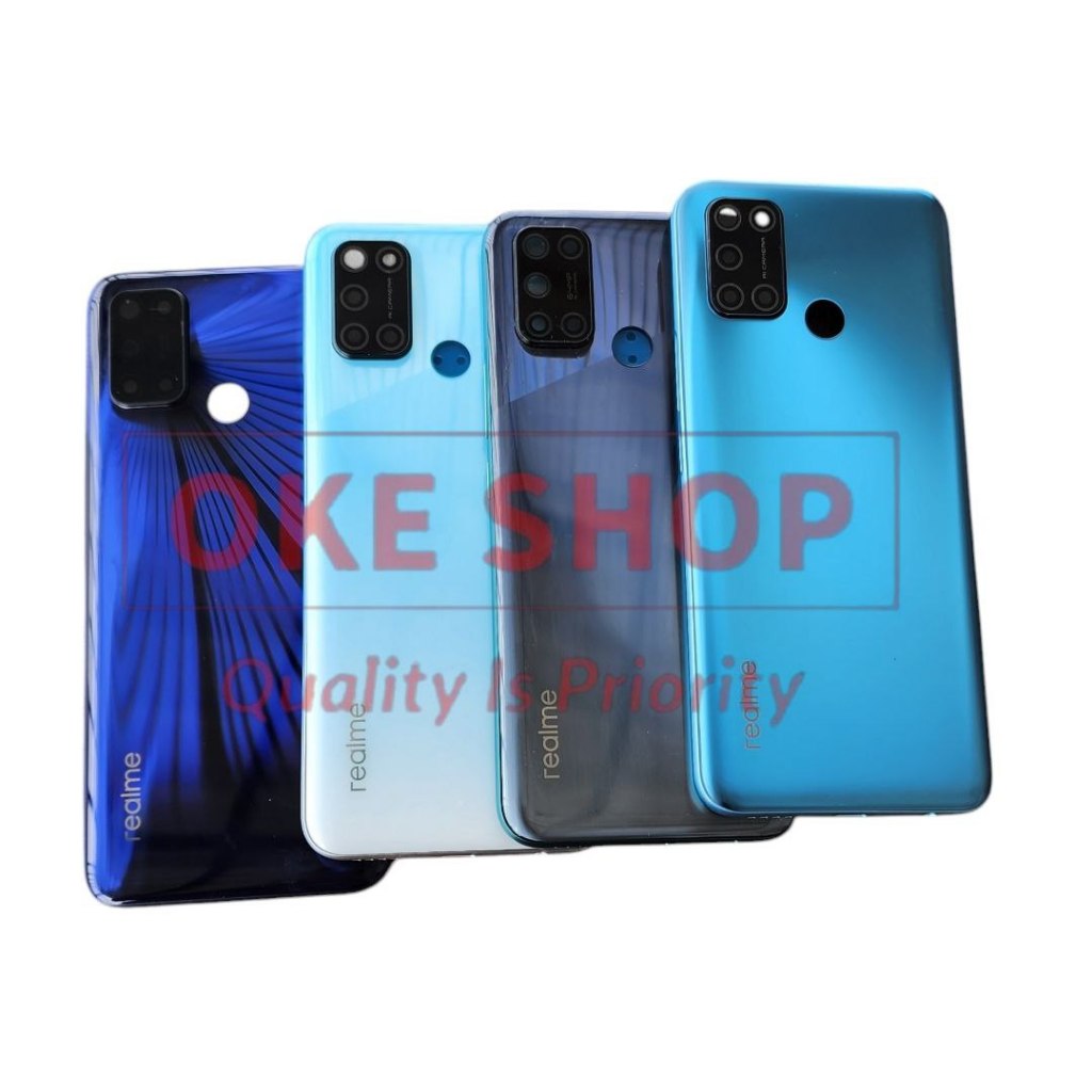 Backdoor Tutup Belakang Hp Realme C17 RMX2101 + Bazel Bekdor Cover Casing Kesing Kaca Kamera