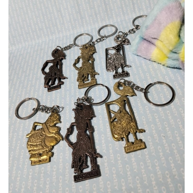 6pcs gantungan kunci besi Wayang//cirikhas Jogja//grosir