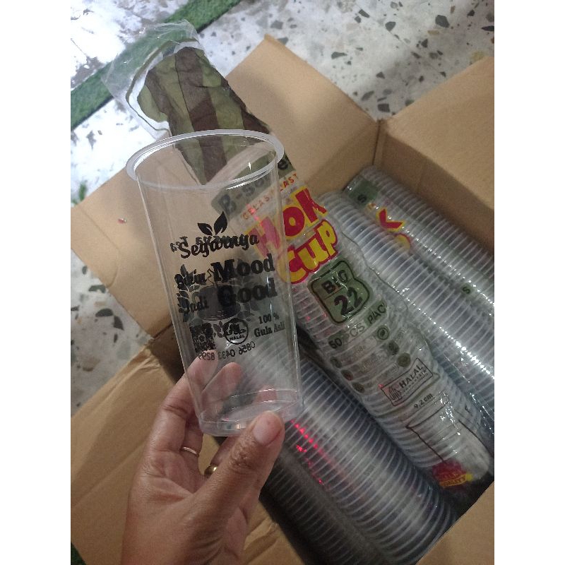 sablon gelas cup 22 oz datar hoks