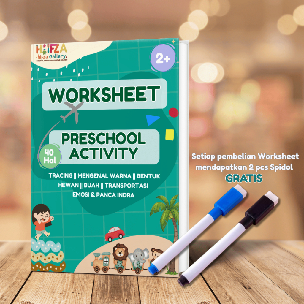 HGS - Worksheet Anak 2 Tahun + Lembar Aktivitas Belajar Mewarnai, Garis & Bentuk