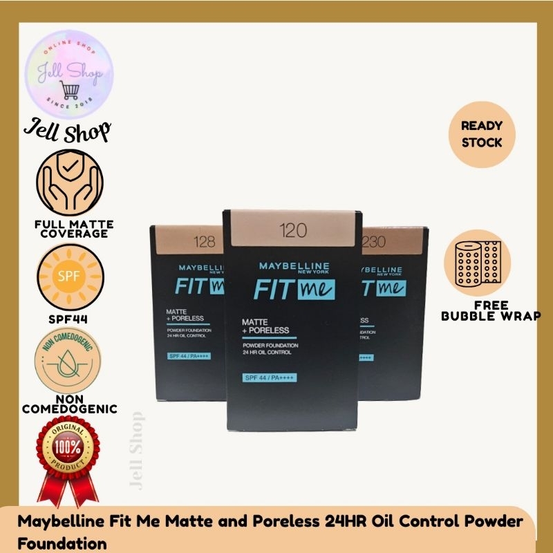 Maybelline Fit Me Matte and Poreless 24HR Oil Control Powder Foundation TWC Bedak_ORIGINAL