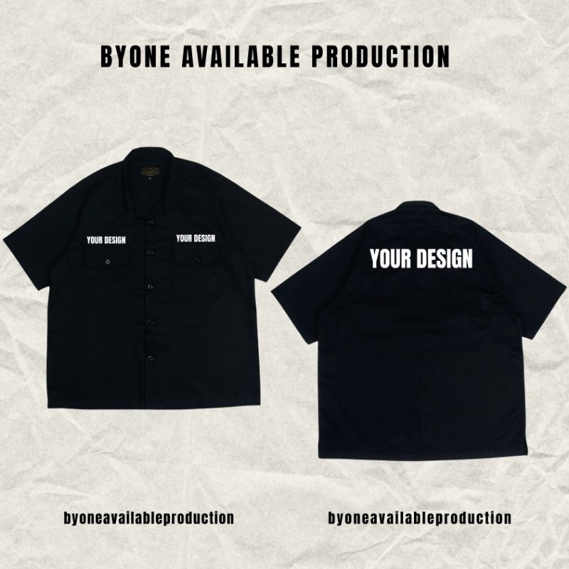 Custom Workshirt Boxy Satuan - Custom Workshirt Boxy Bordir - Boxy Workshirt Custom-Kemeja Boxy Satu