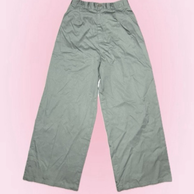 Preloved Mint Green Wide-Leg Pants