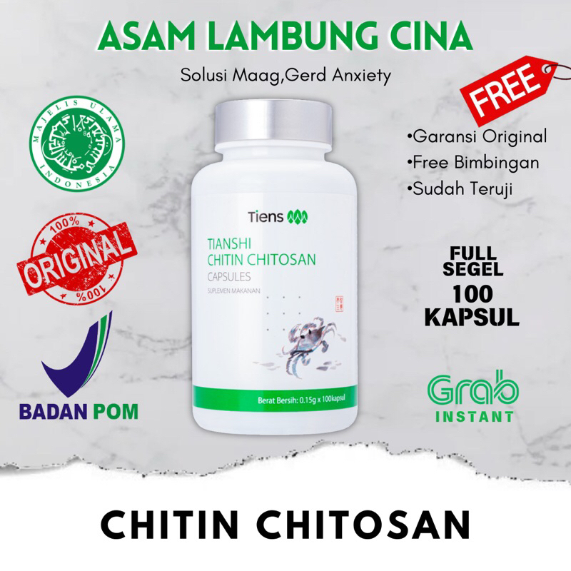 Asam Lambung Serat Shitin | Tianshi Chitin Chitosan China Original Tiens Kapsul |  Maag Gerd - BPOM 