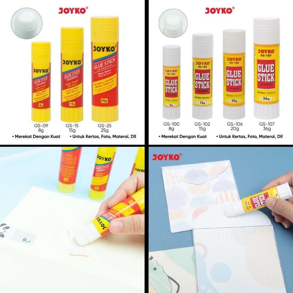 

Lem Batangan Joyko Tipe Lem Stik GS Non-Toxic Original (1 PCS) / Glue Stick Lem Kertas GS 8gr 15gr 20gr 25gr 36gr Per Pcs